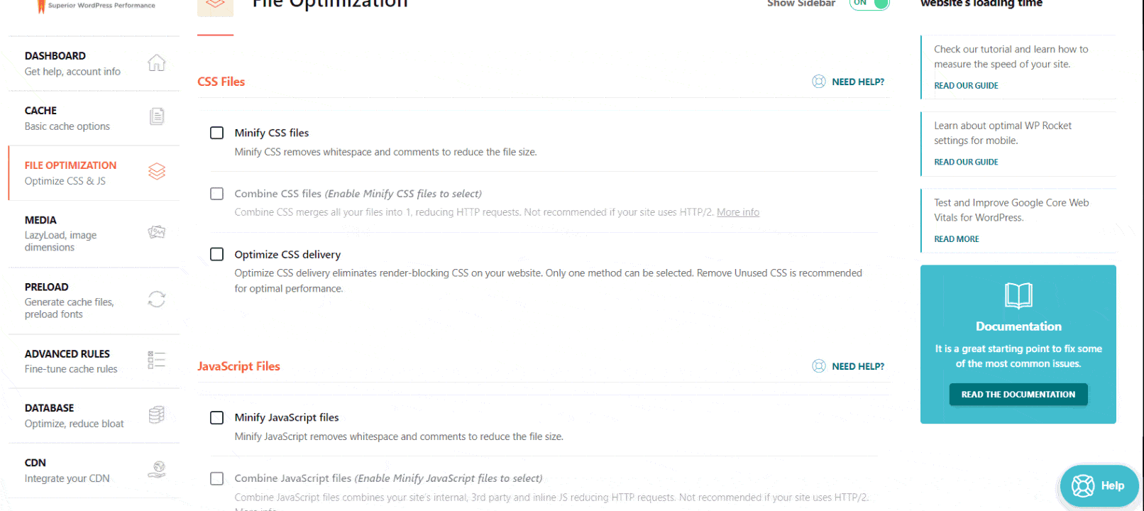 WP Rocket’s Remove Unused CSS feature
