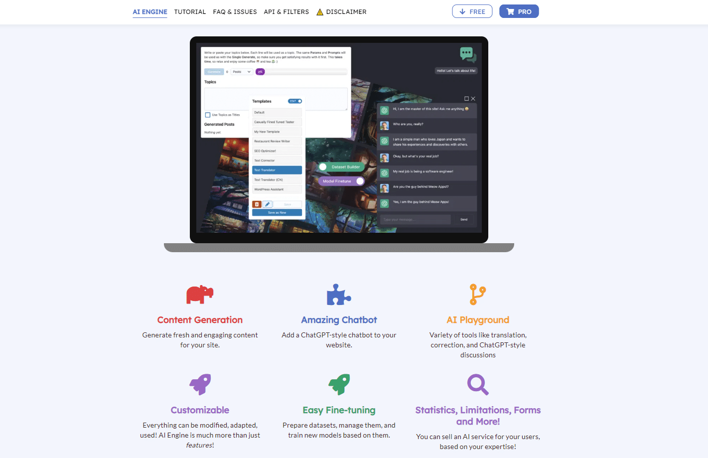 AI Engine Homepage – Source: AI Engine