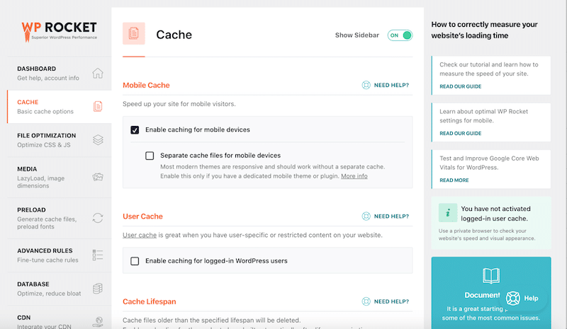 Automated caching upon activation - Source: WP Rocket