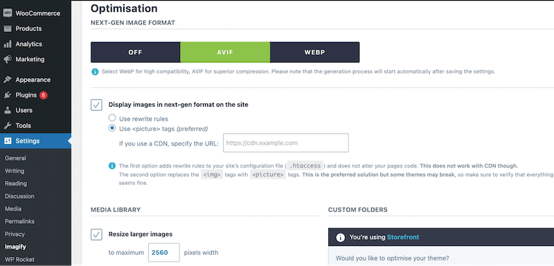 Easy next-gen format conversion and automatic Smart compression - Source: Imagify