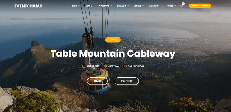 Events theme - Source: Multiple Event and Conference