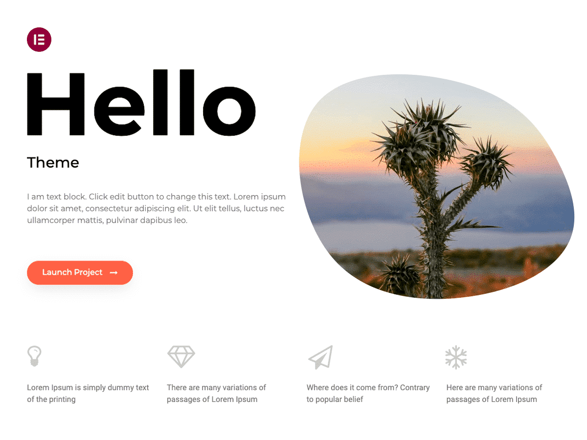 Hello theme - Source: Elementor