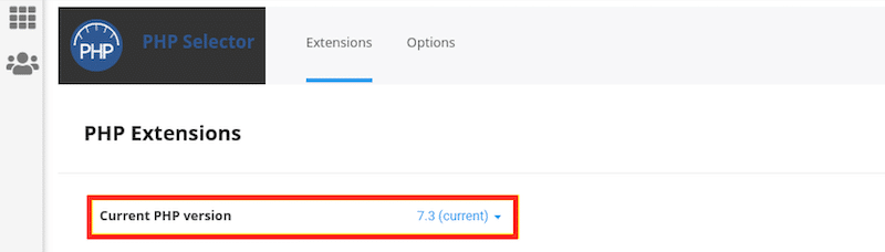 Identifying my PHP version with cPanel - PHP Extensions - Source: cPanel