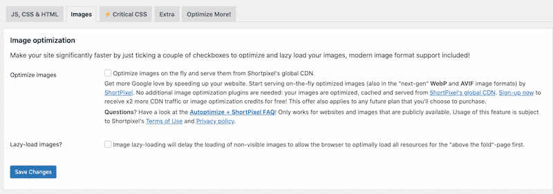Images optimization - Source: Autoptimize