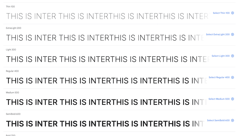 Inter font - Source: Google Fonts
