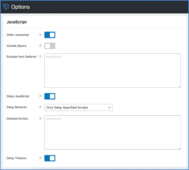 JS optimization tab - Source: Perfmatters