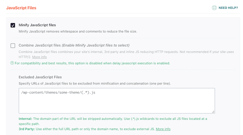 Minify and combine JavaScript - Source: WP Rocket