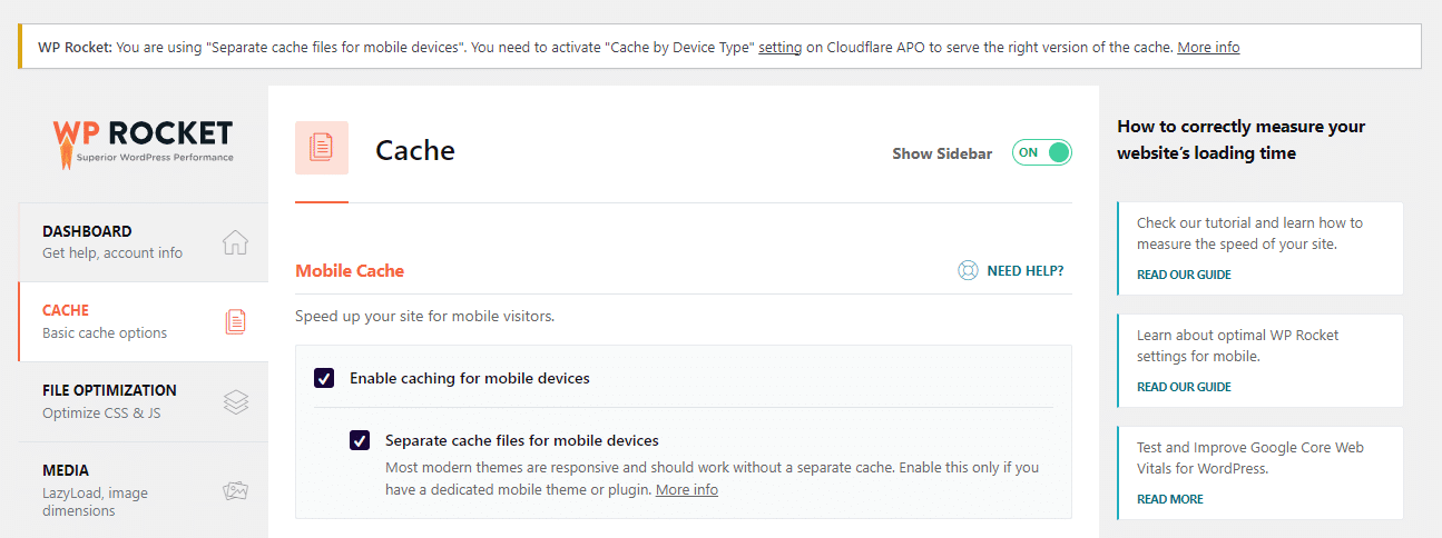 Non-dismissable warning message - WP Rocket 3.14