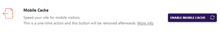 Option to enable the mobile cache