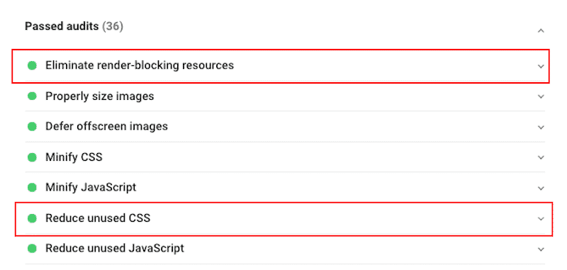 Passed audits with WP Rocket - Source: PSI