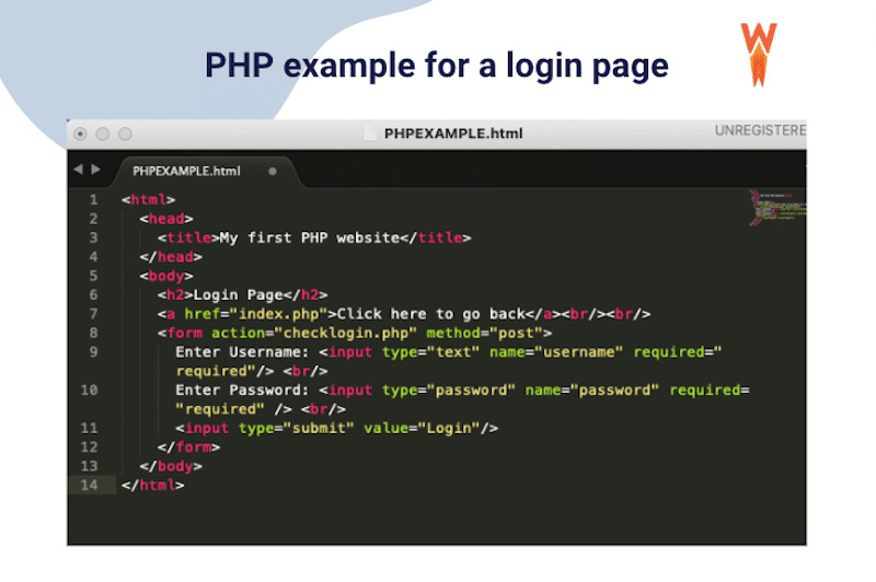 PHP code example - Source: WP Rocket