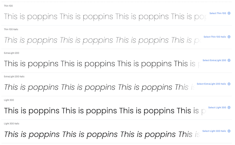 Poppins font - Source: Google Fonts
