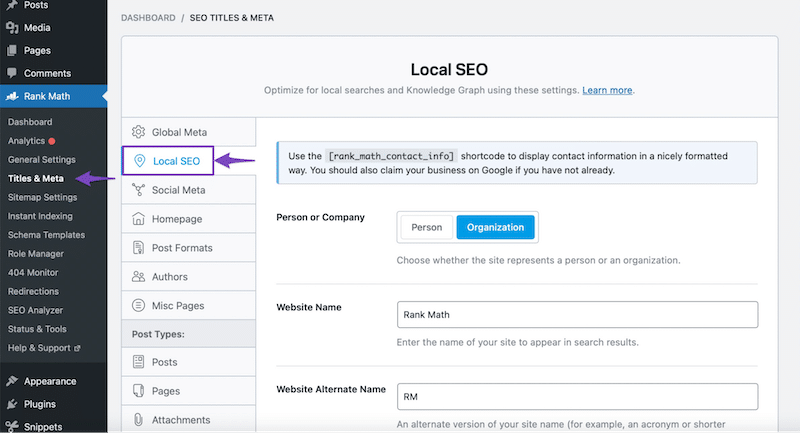 Rank Math’s Local SEO tab - Source: Rank Math