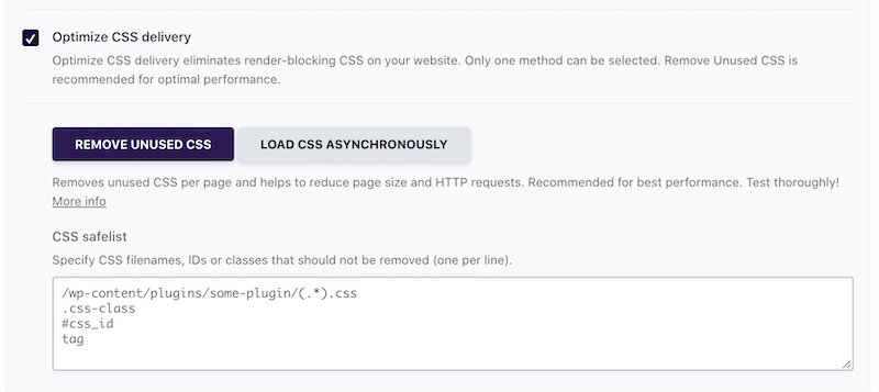 Remove Unused CSS - Source: WP Rocket