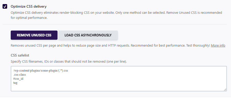 Remove unused CSS - WP Rocket