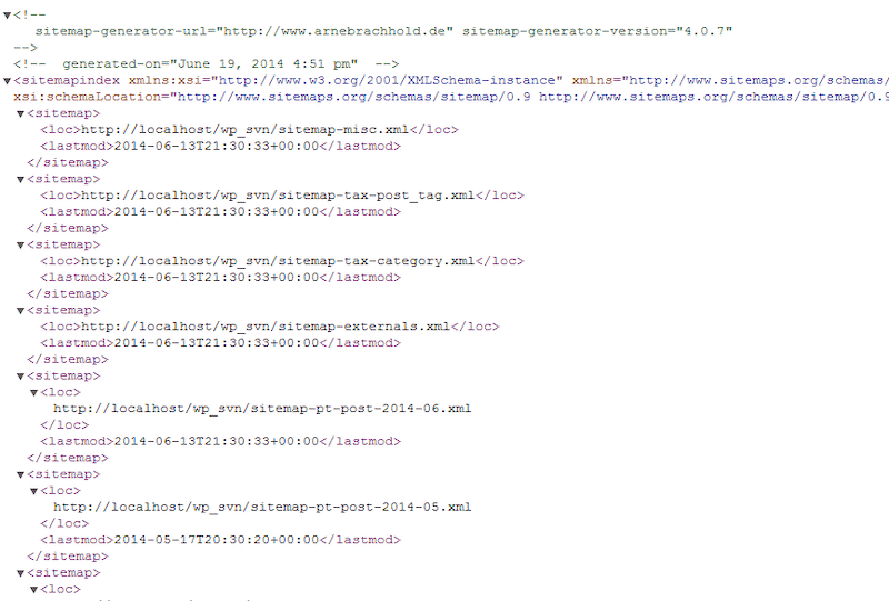 Sample XML sitemap - Source: Sitemap Generator for Google