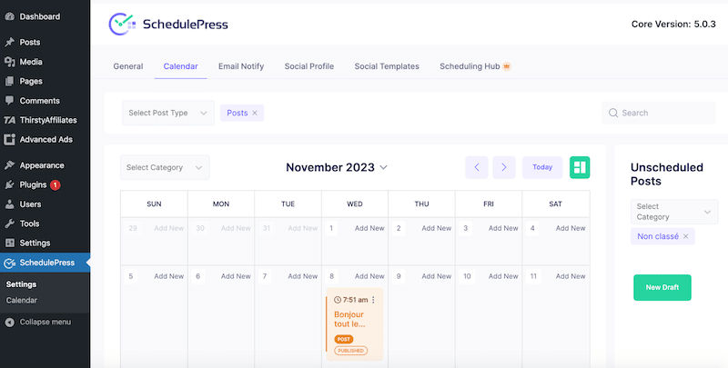 SchedulePress calendar - Source: SchedulePress