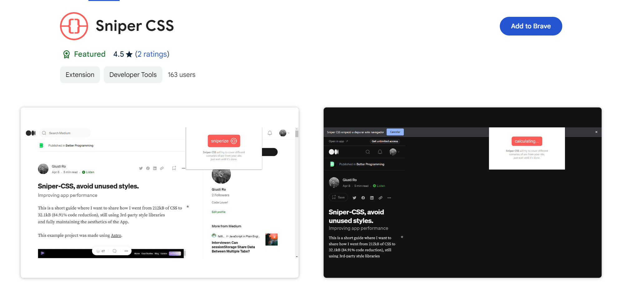 Sniper CSS Chrome extension