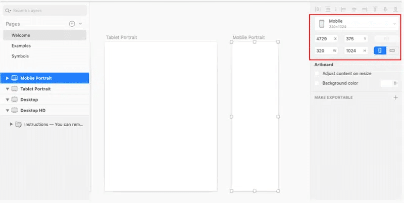 Using Sketch to resize your images manually - Source: Sketch
