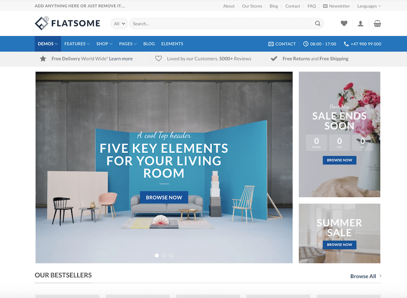 WooCommerce demo - Source: Flatsome