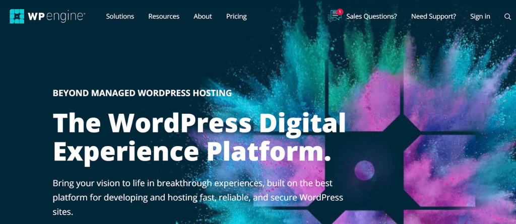 WP Engine homepage