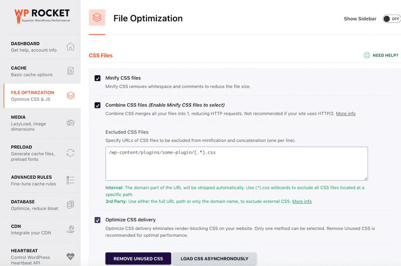 WP Rocket’s Intuitive interface to quickly improve the performance of your online store – Source: WP Rocket